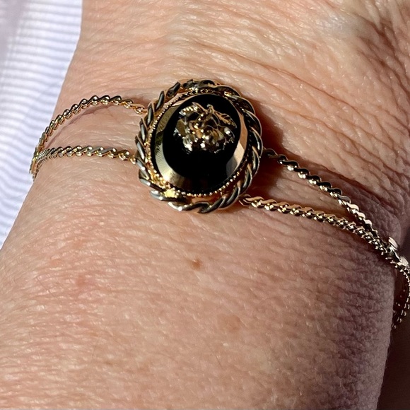 Vintage flower cameo style w/lariat chain / matching bracelet Sz 7 - Picture 9 of 12